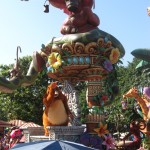 Monkey characters from Tarzan on a jungle float